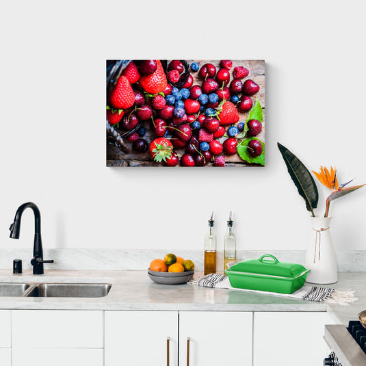 Red Berries - Canvas Mérida Fine Print Art