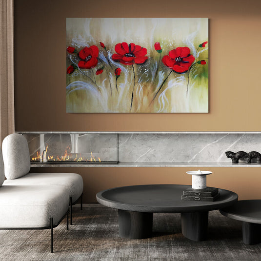 Amapolas rojas en campo