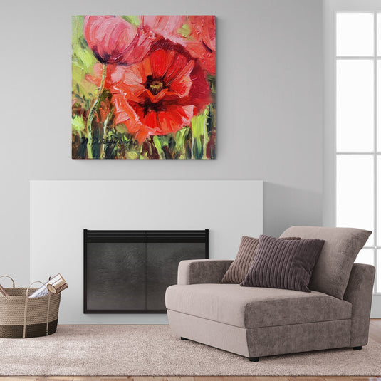 Amapolas rojas en primer plano