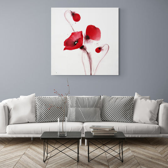 Amapolas minimalistas rojas