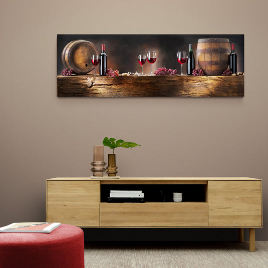 Red Wine and Barrels - Canvas Mérida Fine Print Art
