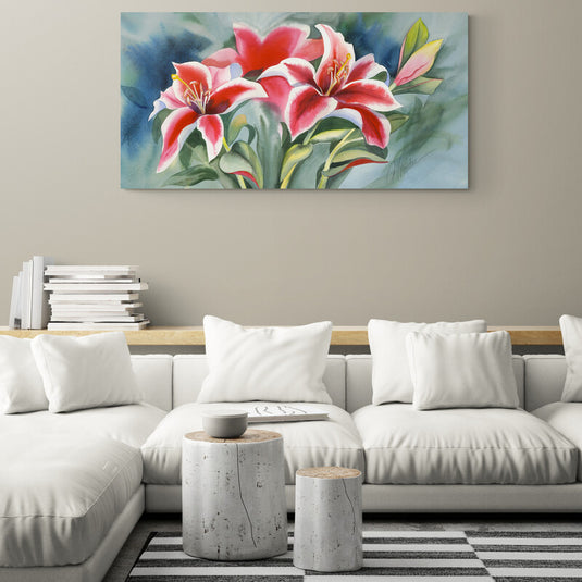 Lirios rojos en acuarela