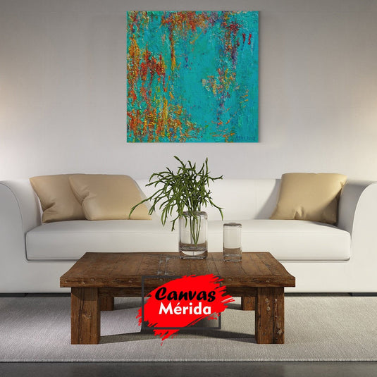 Relieve en Turquesa - Canvas Mérida Fine Print Art