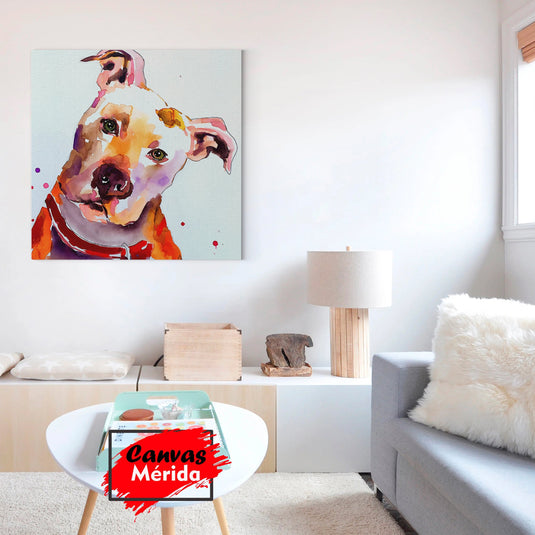 Retrato colorido de un perro en estilo acuarela