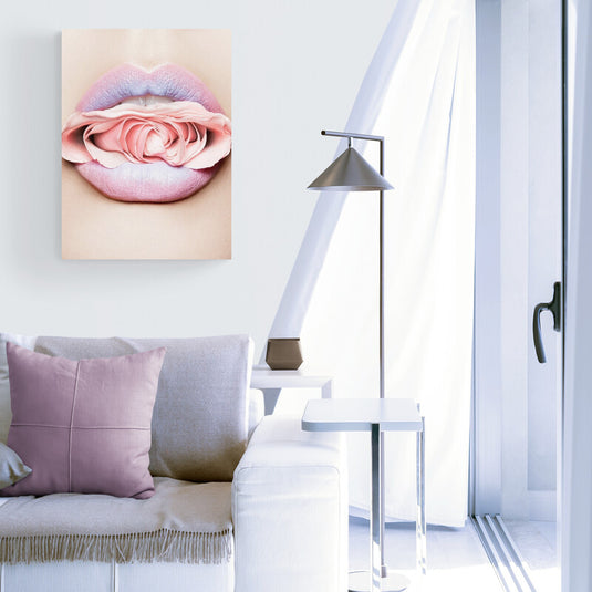 Labios con rosa en tonos pastel