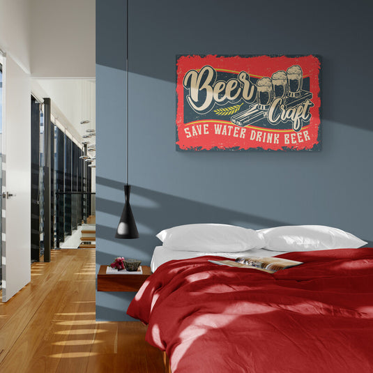 Save Water Drink Beer - Canvas Mérida Fine Print Art