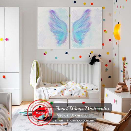 Díptico alas ángel hada aguamarina azul lavanda