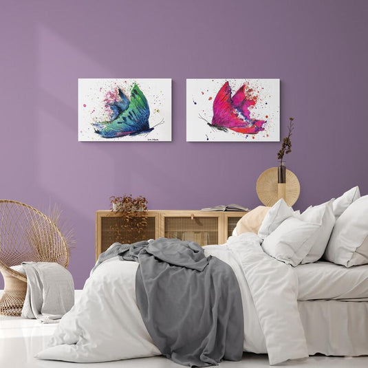 Mariposas Coloridas en Explosión Cromática para Decoración Contemporánea