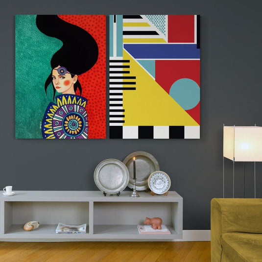 Set de Cuadros Decorativos: Misticismo Tribal y Sinfonía Geométrica