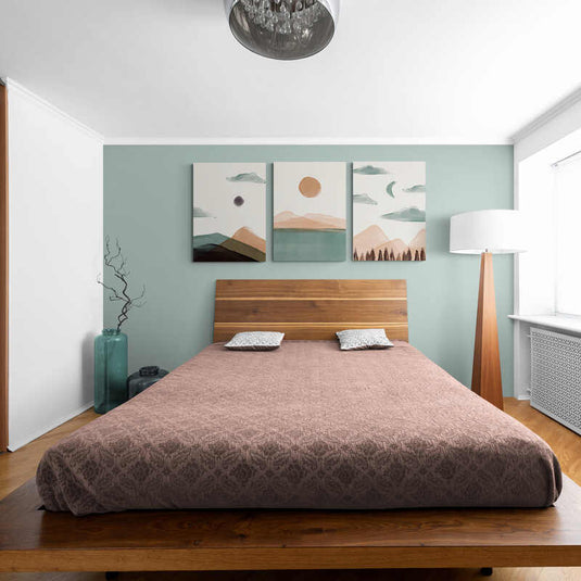 Cuadro abstracto con tonos azules y verdes: una obra de arte decorativa que inspira serenidad y calma