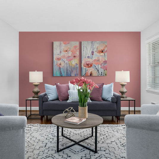 Campos de amapolas en tonos pastel