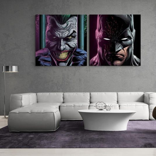 Díptico Batman contra Joker, personajes de DC Comics