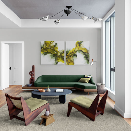 Set naturaleza abstracta en verde