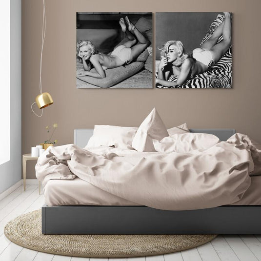 Set de cuadros decorativos en blanco y negro de estilo vintage – retratos femeninos inspirados en el cine clásico de Hollywood