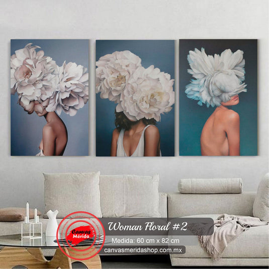 Tríptico de Metamorfosis Florales en Pastel