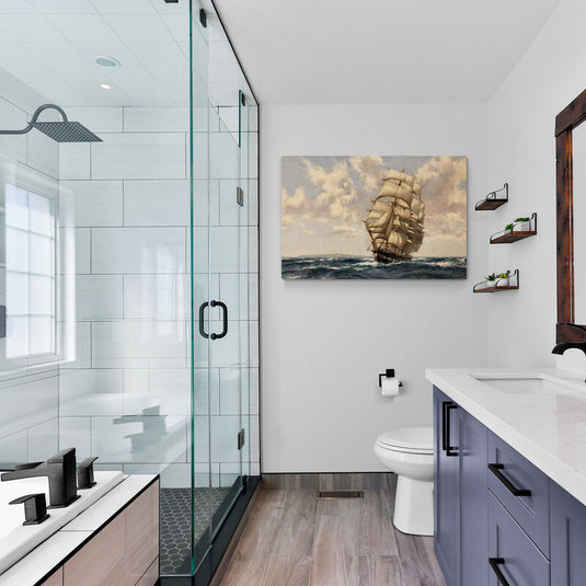 Pintura de velero antiguo navegando