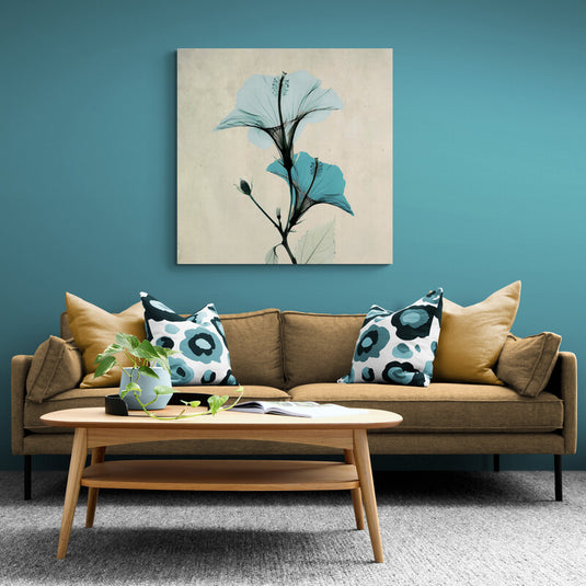 Flor Azul en Silueta Minimalista