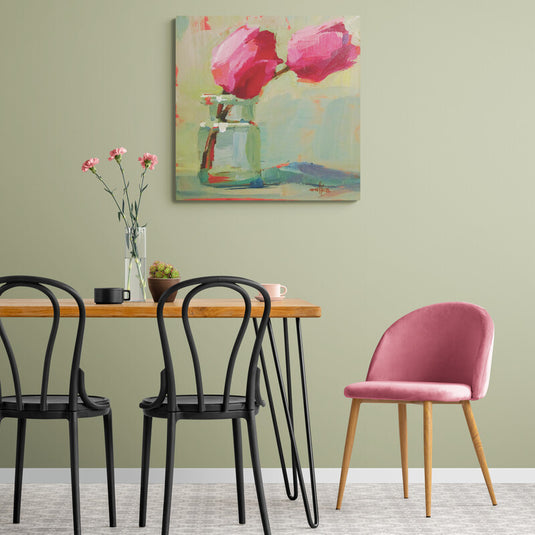 Tulipanes en Jarra de Cristal