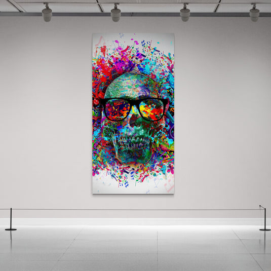 Skull with Glasses - Canvas Mérida Fine Print Art