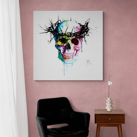 Skull with Thorns - Canvas Mérida Fine Print Art
