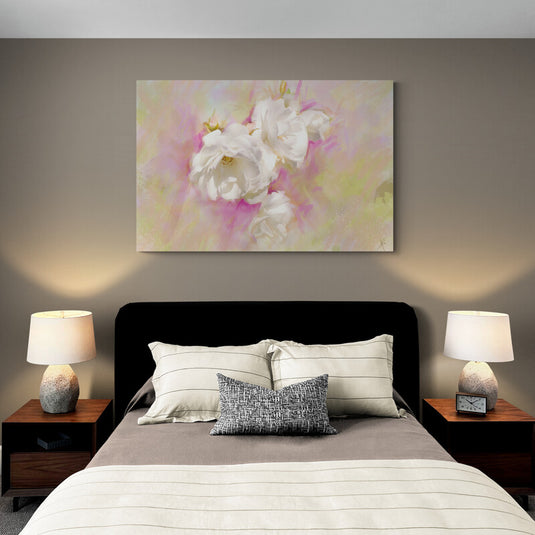 Rosas Blancas en Fondo Pastel