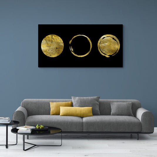 Círculos dorados texturizados en fondo oscuro representando antigüedad y valor