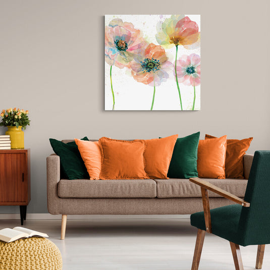 Cuadro de amapolas en acuarela