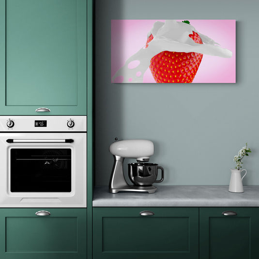 Strawberries with Milk - Canvas Mérida Fine Print Art