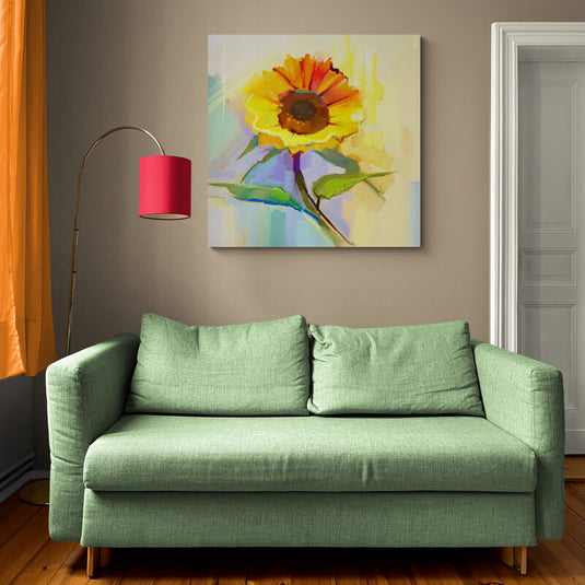 Pintura abstracta de girasol