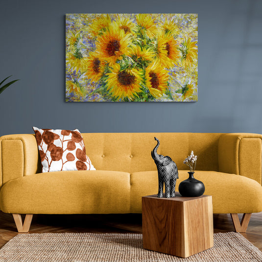 Girasoles vibrantes en campo luminoso