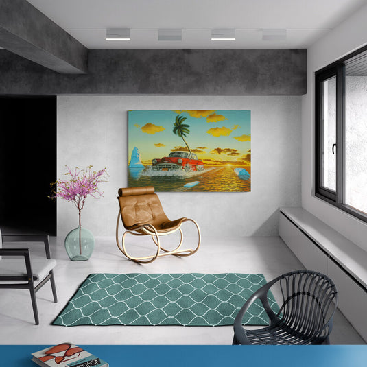 Sunset in the Car - Canvas Mérida Fine Print Art