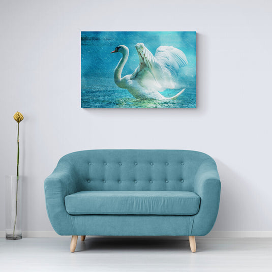Swan Flying - Canvas Mérida Fine Print Art