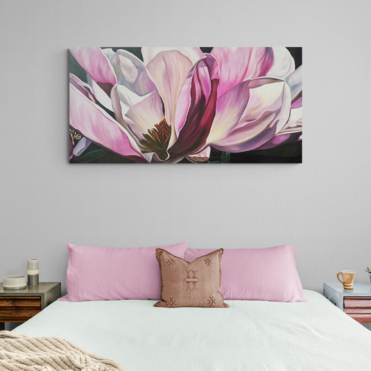 Pintura de magnolia en primer plano