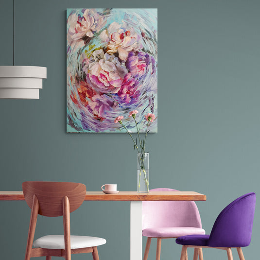 Pintura de torbellino floral en pastel