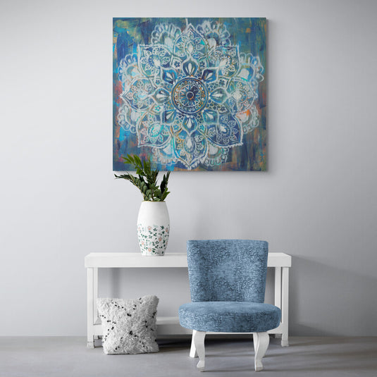 The Blues of the Mandala - Canvas Mérida Fine Print Art