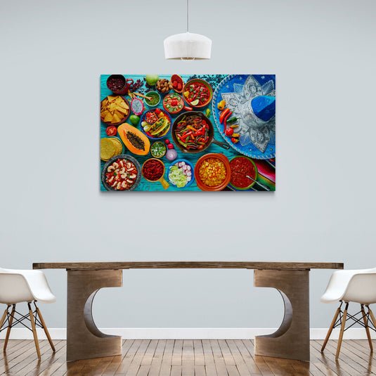 The Colors Of Mexican Food - Canvas Mérida Fine Print Art