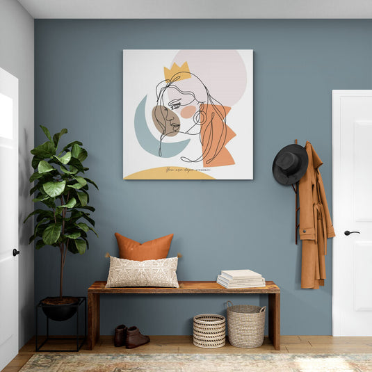 Arte minimalista femenino con líneas continuas y formas geométricas modernas para decoración elegante y contemporánea