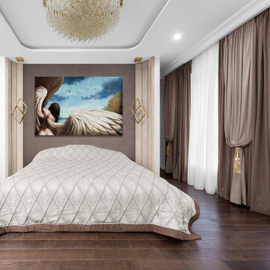 Arte contemporáneo con inspiración nativa americana que representa fuerza, conexión ancestral y belleza cultural para interiores modernos