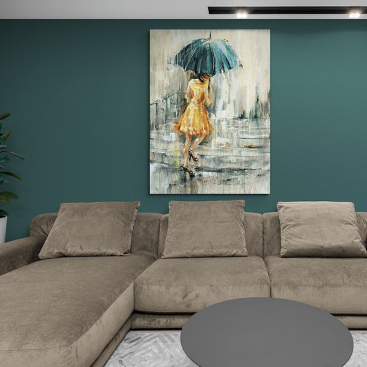 The Woman in the Yellow Dress - Canvas Mérida Fine Print Art