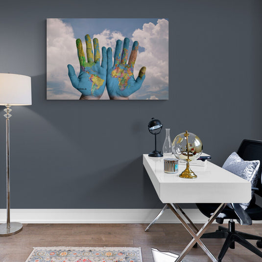 The World in the Hands - Canvas Mérida Fine Print Art