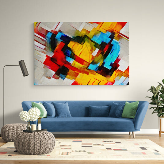 Abstracción geométrica panorámica colores primarios