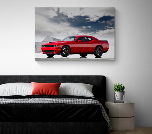 The Red Car - Canvas Mérida Fine Print Art