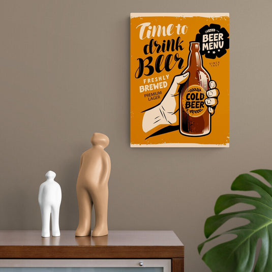 Time To Drink Beer - Canvas Mérida Fine Print Art