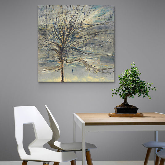 Cuadro_Decorativo_Arbol_Abstracto_Raices_Amarillas_Fondo_Gris_Azul