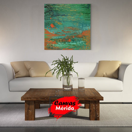 Turquesa Abstracto - Canvas Mérida Fine Print Art