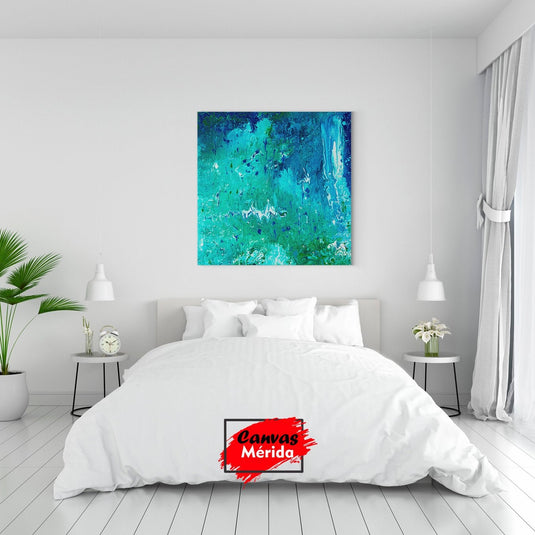 Turquoise Abstract - Canvas Mérida Fine Print Art