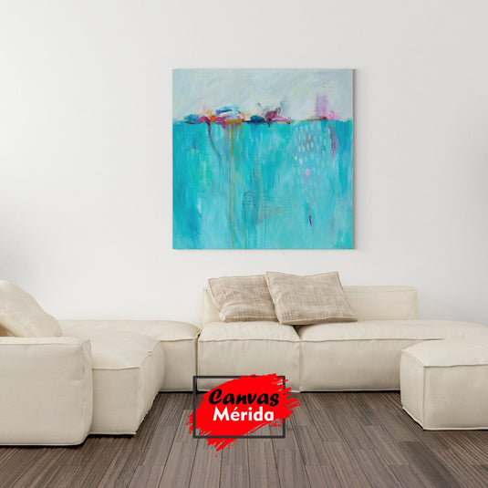 Turquoise Watercolor - Canvas Mérida Fine Print Art