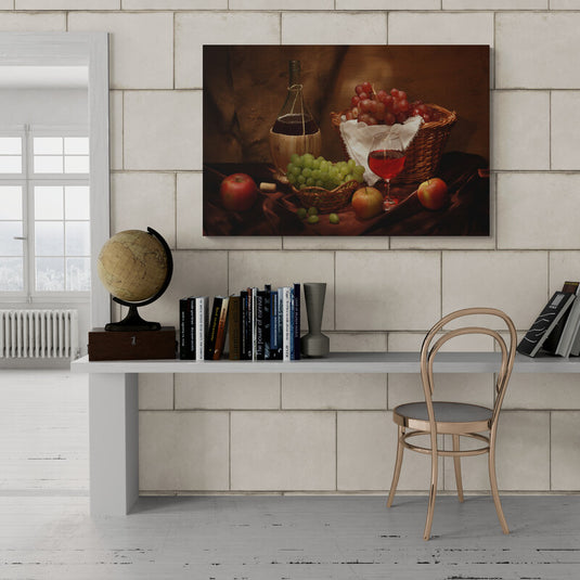 Vino Tinto en la Mesa - Canvas Mérida Fine Print Art