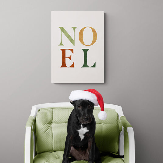 Lienzo de Navidad 'NOEL' en Colores Otoñales