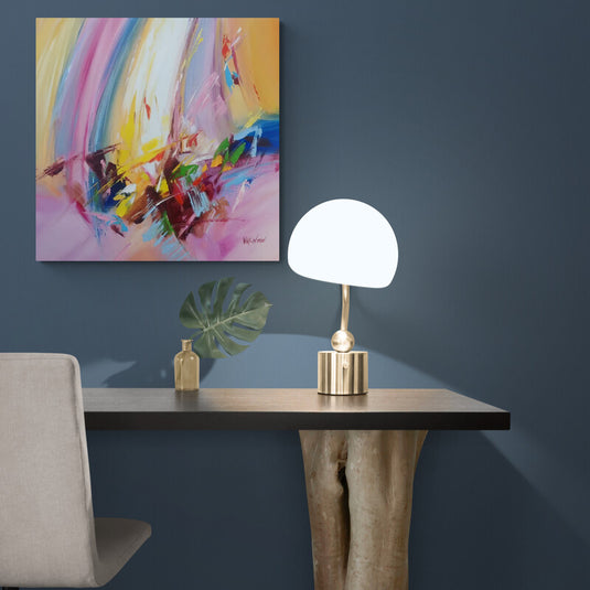 Cuadro abstracto moderno con explosión de colores vibrantes